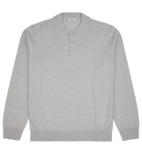 Hoi Polloi Knitted Polo In Light Grey