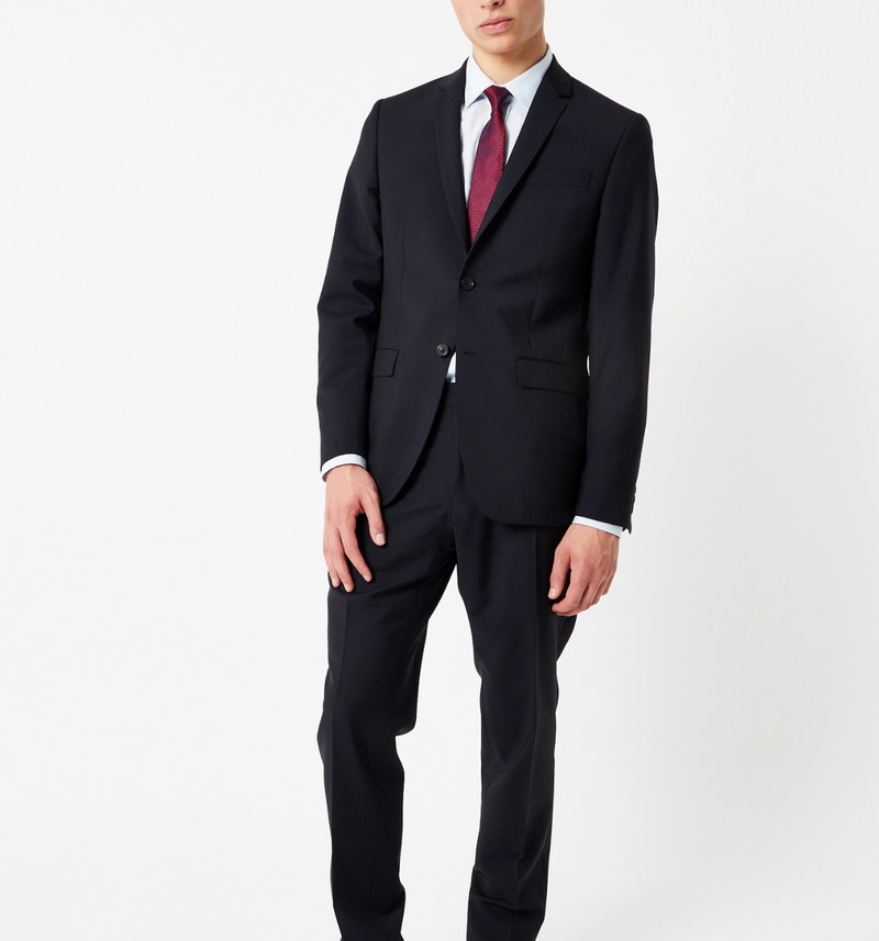 The Rivington Semi Soft Suit in  Black Wool & Mohair