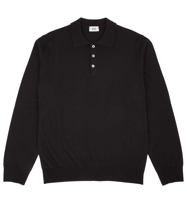 Hoi Polloi Knitted Polo In Black