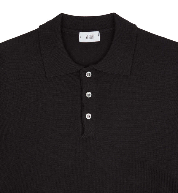 Hoi Polloi Knitted Polo In Black