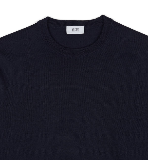 Hoi Polloi Merino Crew Neck in Navy