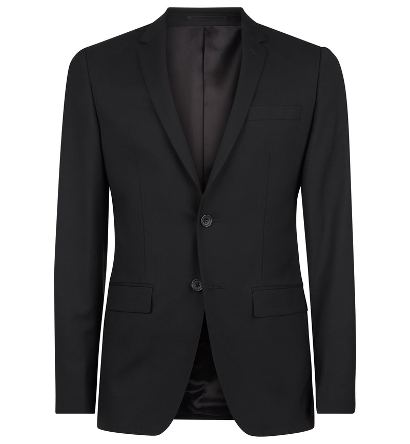 The Rivington Semi Soft Suit in  Black Wool & Mohair