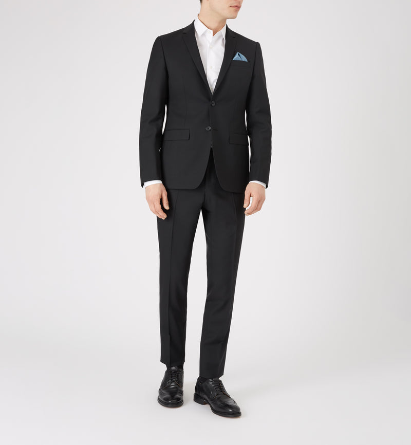 The Rivington Semi Soft Suit in  Black Wool & Mohair