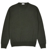 Hoi Polloi Merino Crew Neck in Olive Green